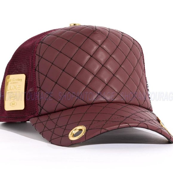 Red Monkey Luxe Burgundy RM1461 New Limited Edition Unisex Trucker Hat Cap - Picture 3 of 8